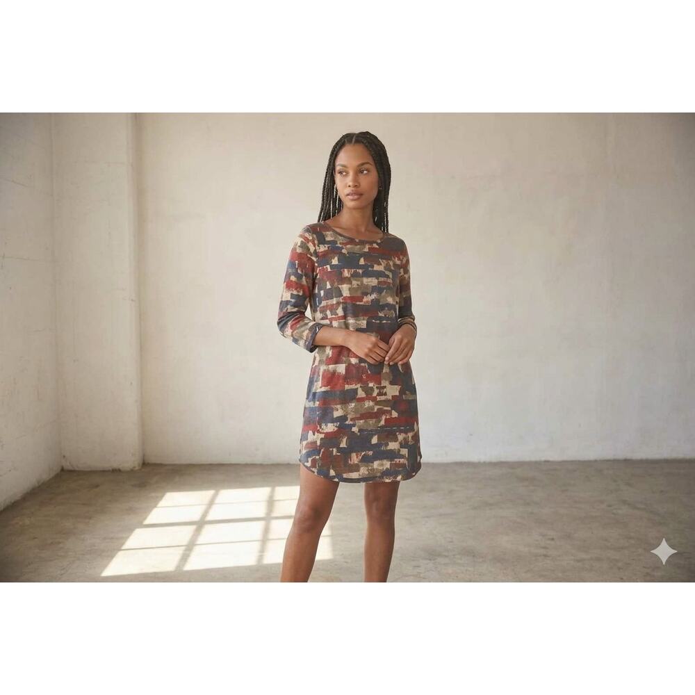 Club Monaco Multicolor Abstract Tunic Mini Dress Size 6
